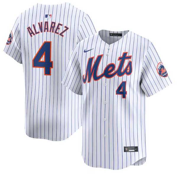 Men's New York Mets #4 Francisco Alvarez White 2024 Home Limited Stitched Baseball Jersey Dzhi,We sell and wholesale Men's New York Mets #4 Francisco Alvarez White 2024 Home Limited Stitched Baseball Jersey Dzhi on line form chian!